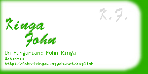 kinga fohn business card